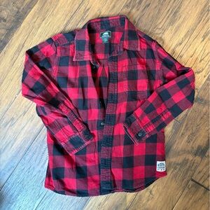 Roots Red and Black Plaid Kids Shirt